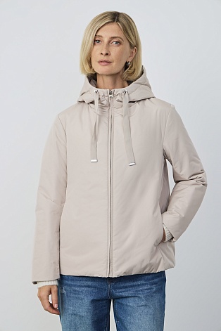 Куртка на молнии, светло-бежевая