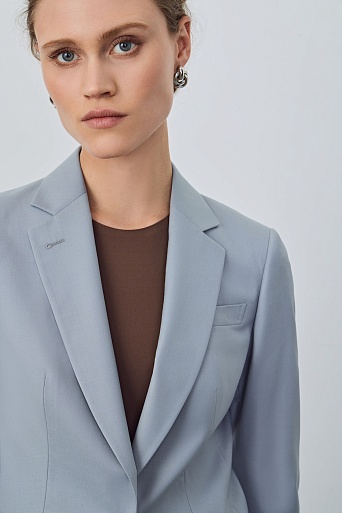 Пиджак на одной пуговице, серо-голубой MIRA