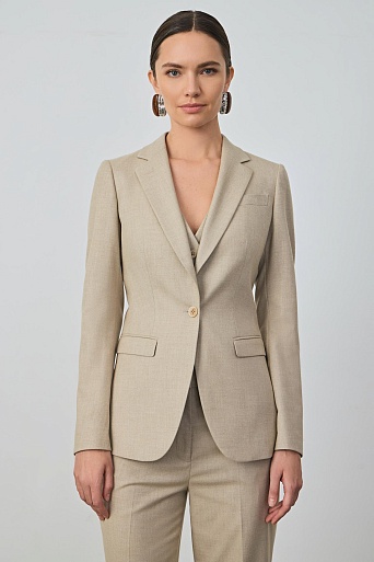 Жакет на одной пуговице, цвет бежевый меланж MIRA