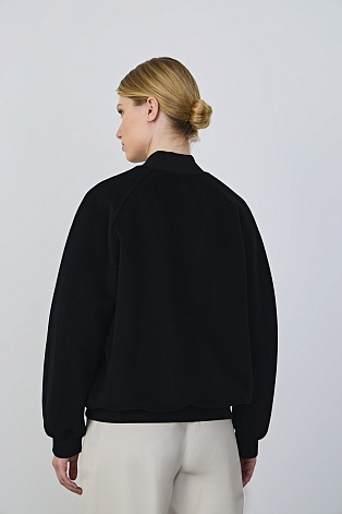 Бомбер из шерсти, черный