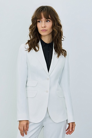 Приталенный жакет на двух пуговицах, белый AGATHA