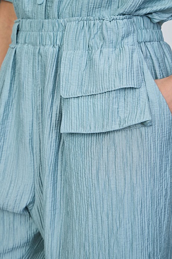 Комбинезон из жатой ткани, голубой