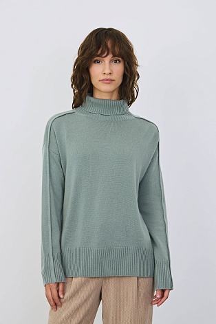 Свитер с кашемиром, цвет шалфей