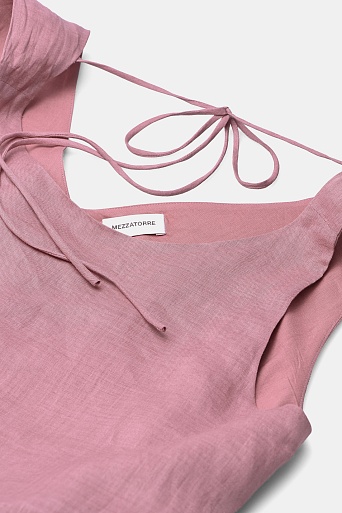 Платье-сарафан А-силуэта, пудровое