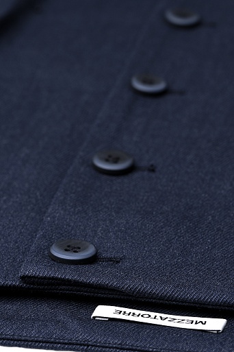 Юбка букле с ассиметричной застежкой, темно-синяя ALETTA