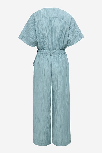 Комбинезон из жатой ткани, голубой