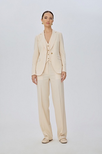 Кремовый жакет на одной пуговице MIRA