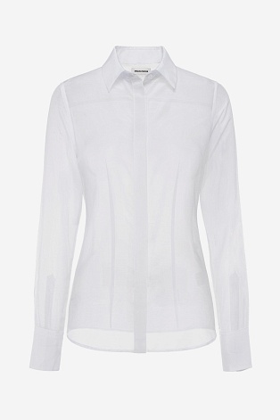 Белая полупрозрачная блузка