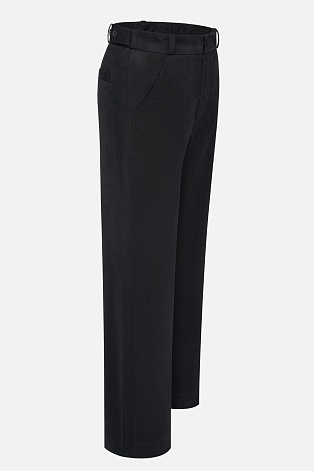 Прямые хлопковые брюки, черные