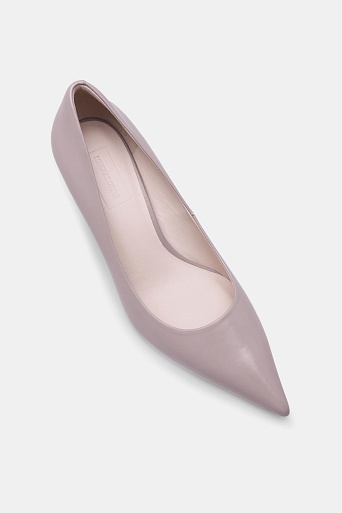 Туфли-лодочки на среднем каблуке, пудровые