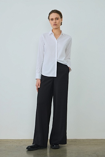 Приталенная блузка-рубашка, белая