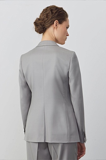 Жакет на одной пуговице, цвет светло-серый BELLA