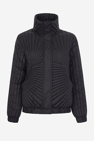 Пуховик с фигурной стежкой, черный