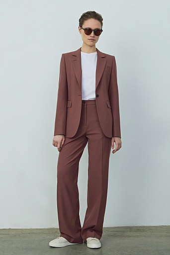 Приталенный жакет на одной пуговице, темно-розовый KARLA