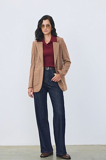 Джинсы клеш, темно-синие