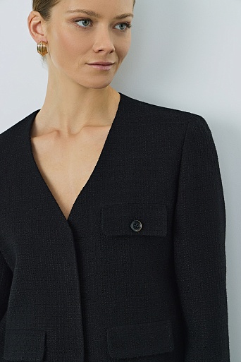 Укороченный жакет букле, черный CHARLOTTE