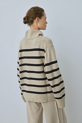 Свитер-оверсайз с кашемиром, бежевый