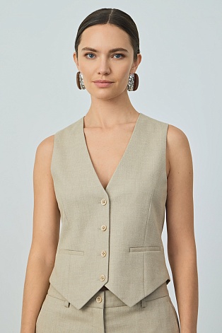 Костюмный жилет, цвет бежевый меланж VIVIENNE