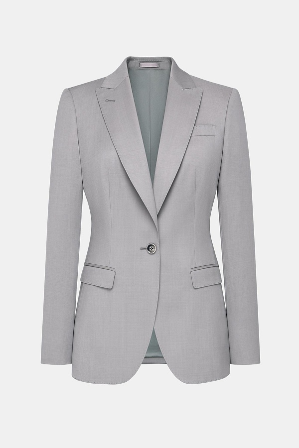 Жакет на одной пуговице, цвет светло-серый