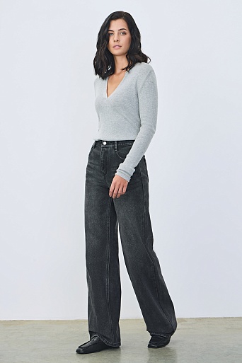 Джинсы клеш, темно-серые
