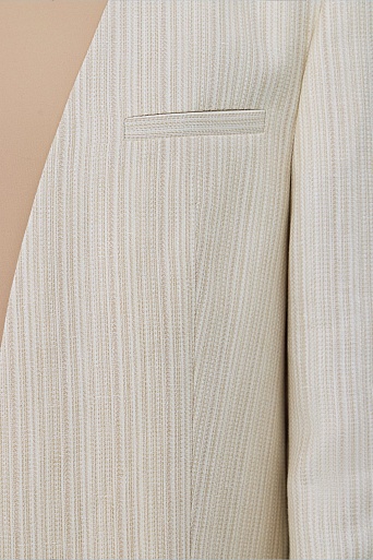 Жакет оверсайз на одной пуговице в полоску, сливочный GIANNA