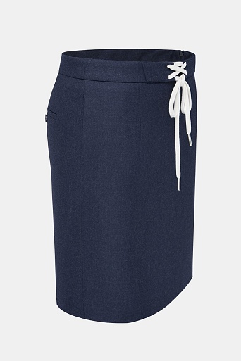 Мини-юбка на шнурке, темно-синяя MIRTA