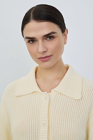 Кардиган с коротким рукавом, сливочный