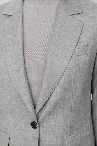 Жакет на одной пуговице, цвет светло-серый KARLA