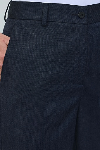 Прямые брюки со стрелками, темно-синие