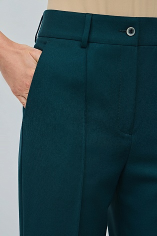 Прямые брюки со стрелками, цвет морской волны T