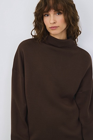 Трикотажный костюм из шерсти, шоколадный