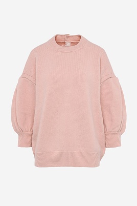 Джемпер с рукавами-фонариками, пудровый