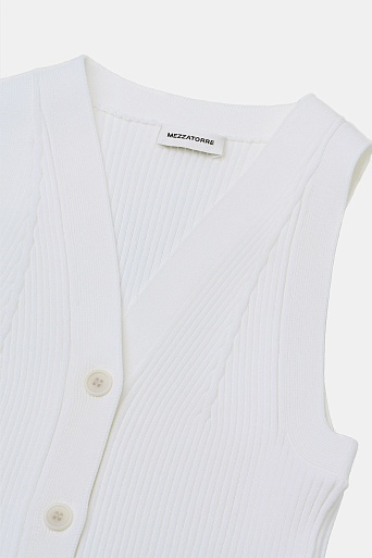 Топ без рукавов на пуговицах, белый