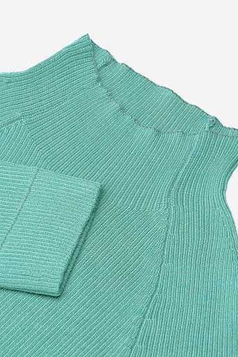 Водолазка в рубчик с коротким рукавом, мятная