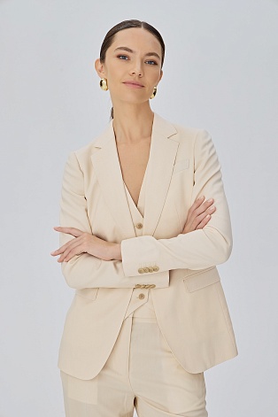 Кремовый жакет на одной пуговице MIRA