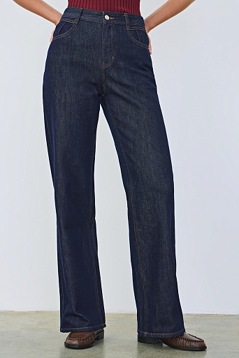 Джинсы клеш, темно-синие
