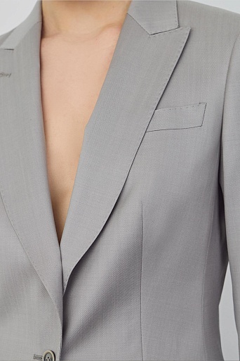 Жакет на одной пуговице, цвет светло-серый BELLA