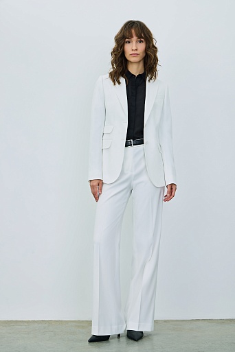 Свободные прямые брюки со стрелками, белые ELEANOR