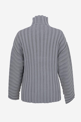 Джемпер в косой рубчик, цвет стальной